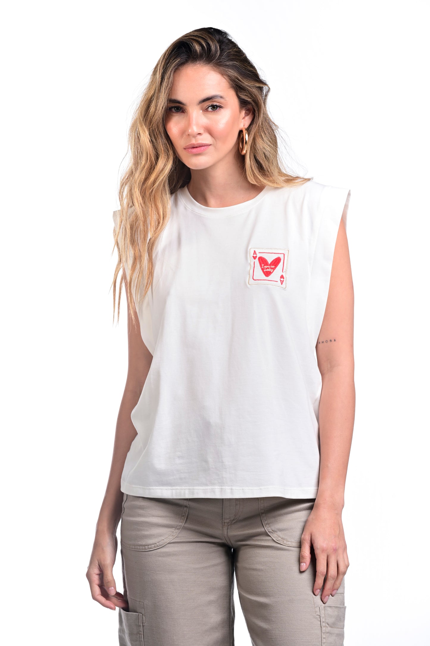 CAMISETA MANGA SISA CUELLO REDONDO CARTA
