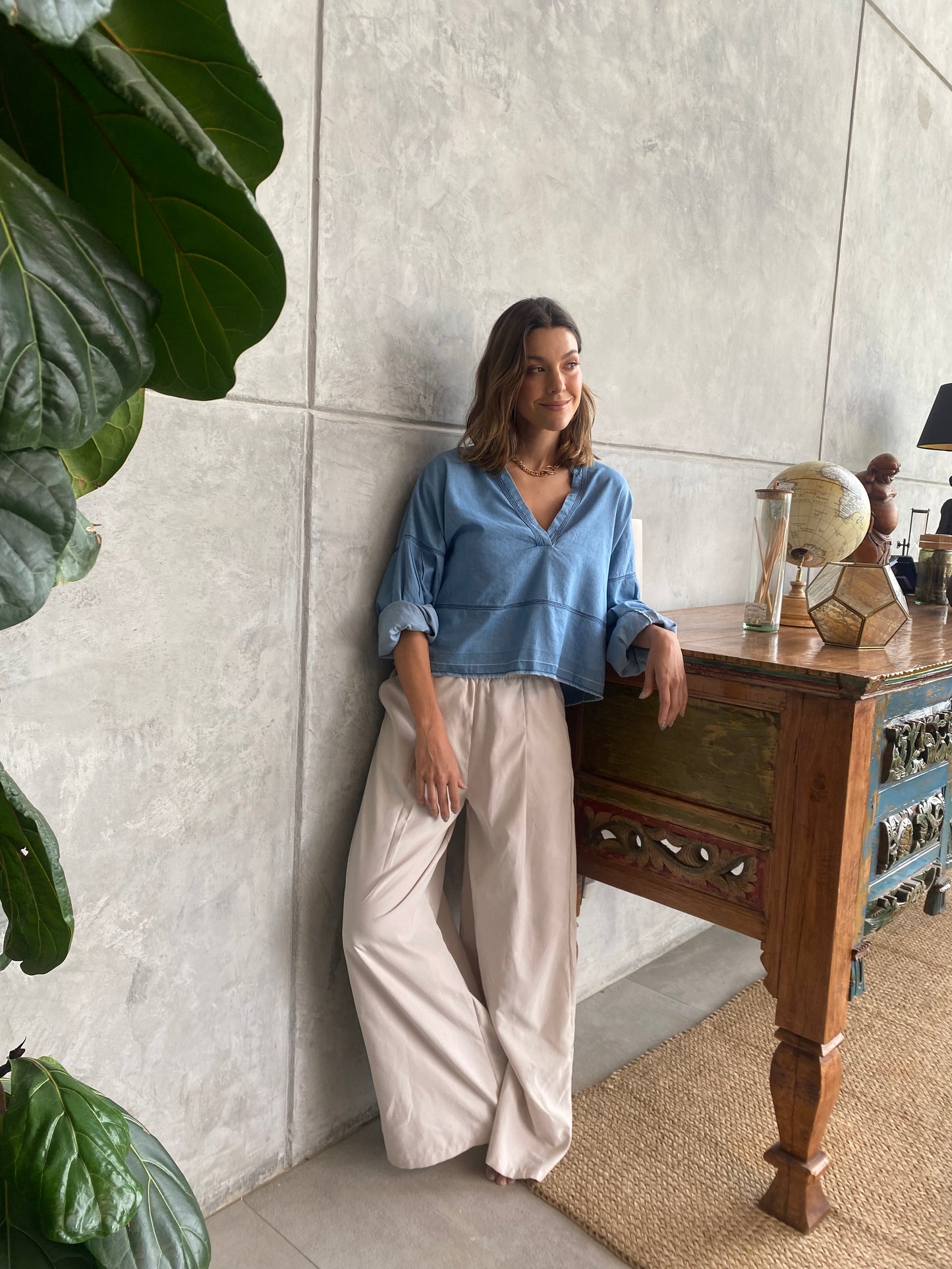 BLUSA CUELLO V TENSEL