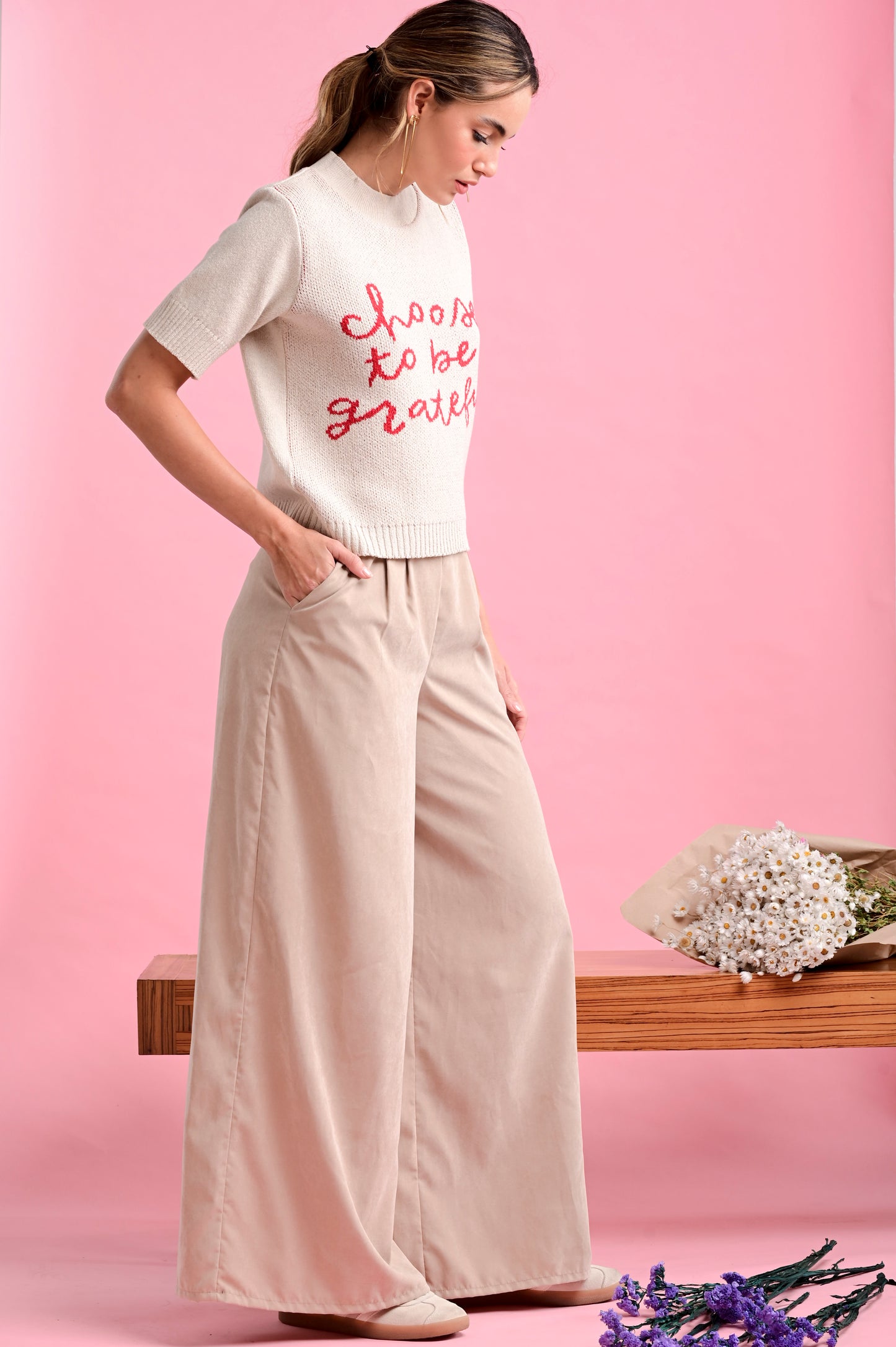 BLUSA TEJIDA MANGA CORTA ALGODÓN ECOLÓGICO GRATEFUL