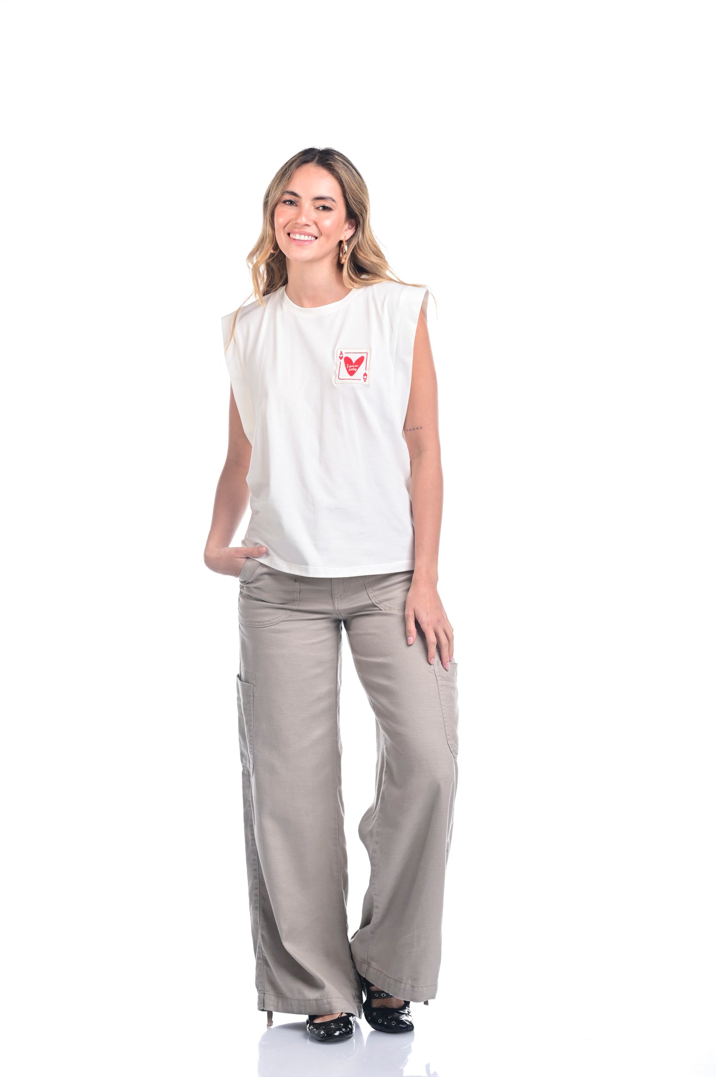CAMISETA MANGA SISA CUELLO REDONDO CARTA
