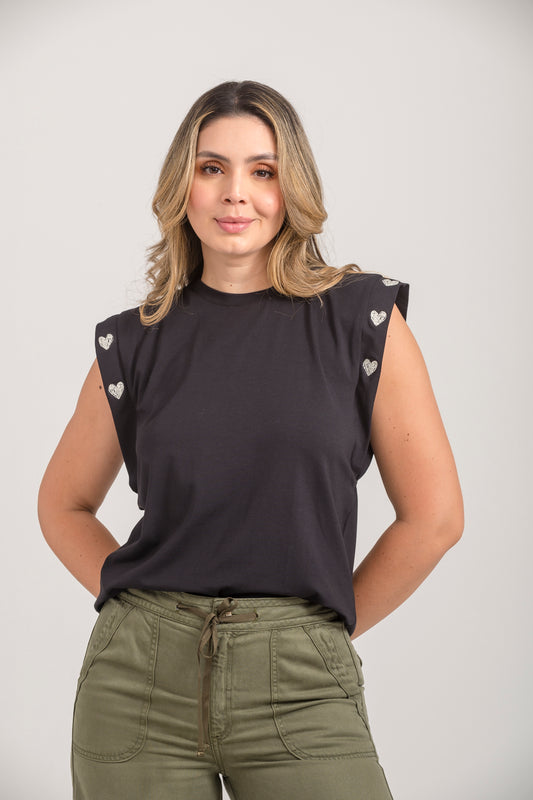 CAMISETA MANGA SISA CORAZONES MINI