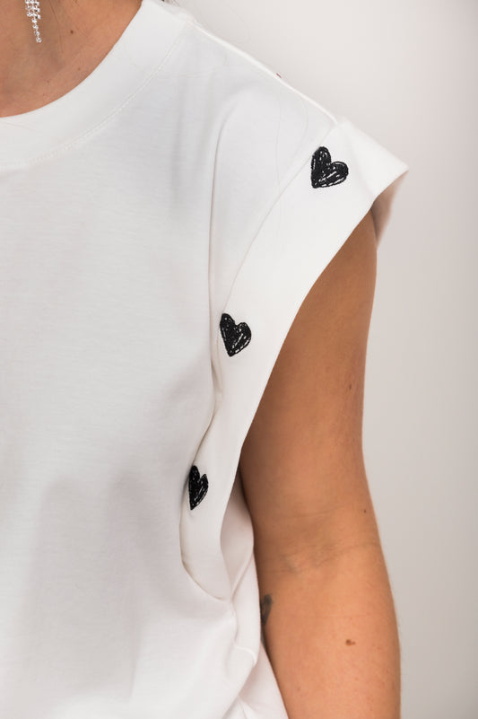 CAMISETA MANGA SISA CORAZONES MINI