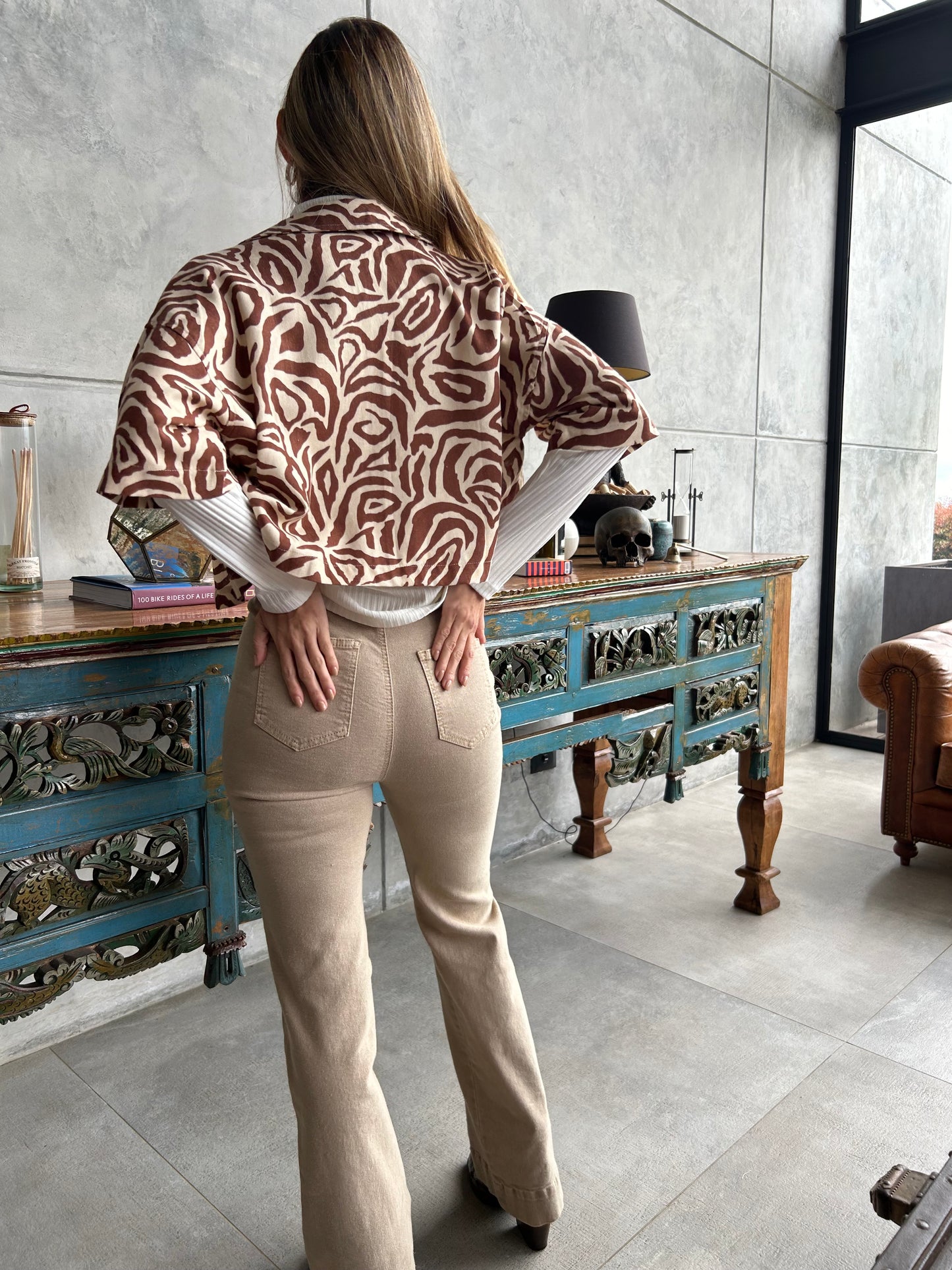 FLARE JEANS CAFÉ CLARO