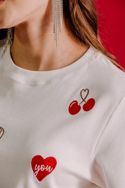 CAMISETA CUELLO REDONDO MINI PRINT