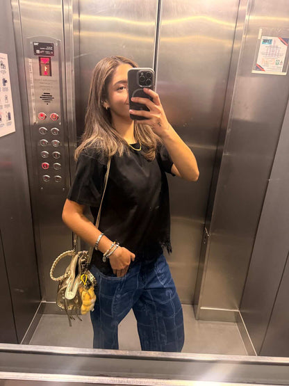 BLUSA BORDADA CON ENCAJE