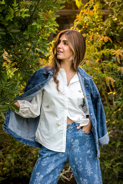 CHAQUETA SILUETA AMPLIA BOTANICA