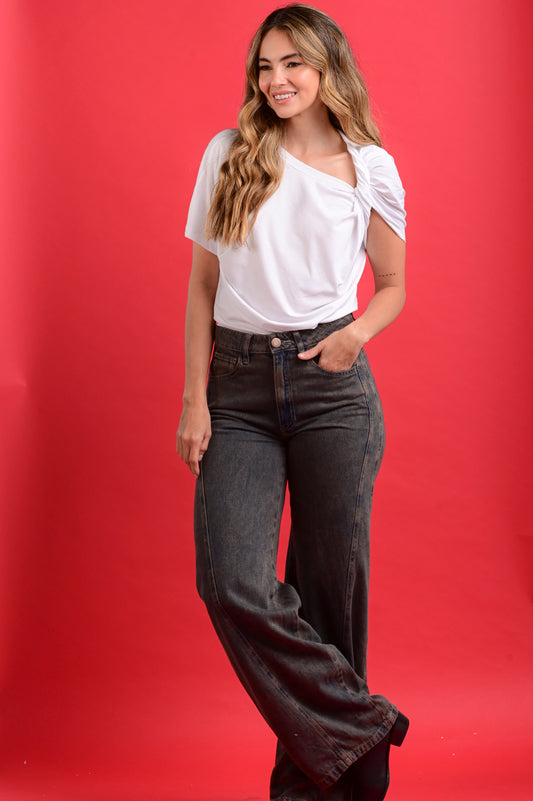 WIDE LEG JEANS MOCCA