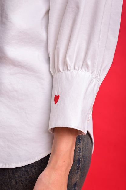 CAMISA MANGA LARGA CORAZONES MINI BORDADOS