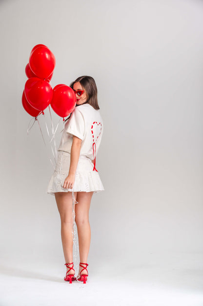 CAMISETA CUELLO REDONDO CORAZON LAZO