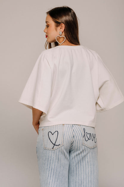 BLUSA FIT AMPLIO MANGA 3/4