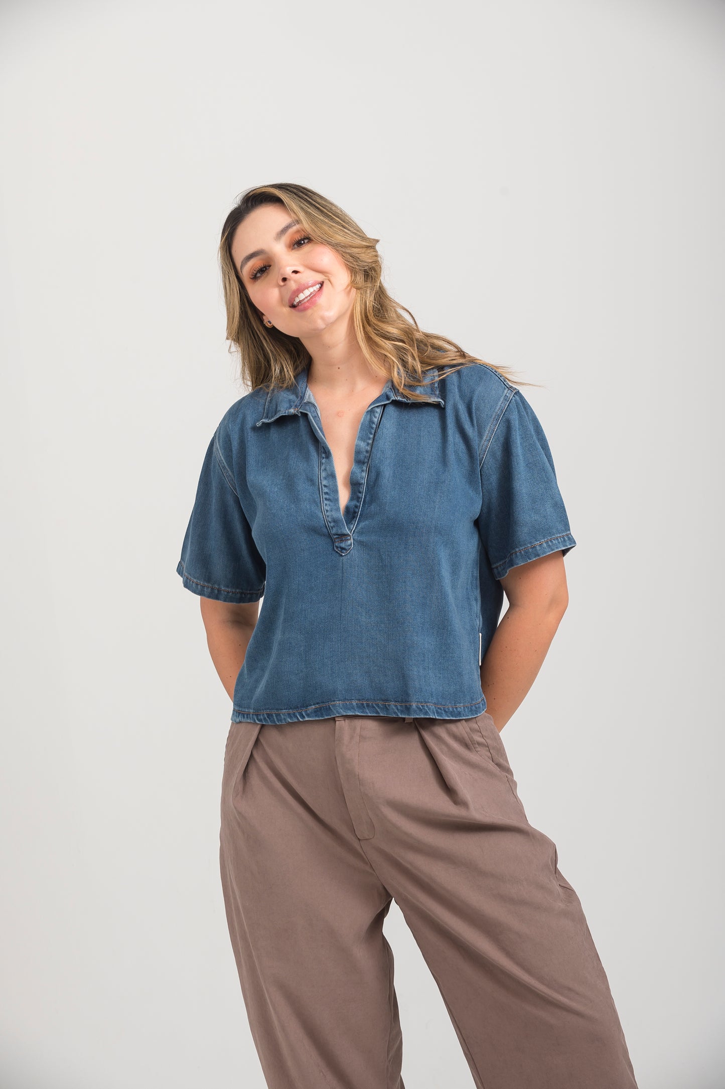 PANTALÓN PRENSES BOTA RECTA - AVENA