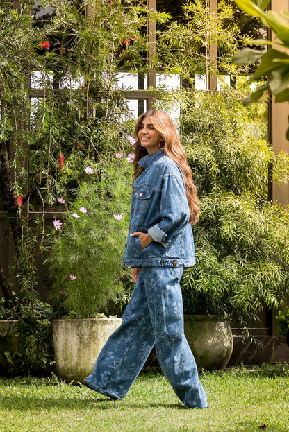 CHAQUETA SILUETA AMPLIA BOTANICA