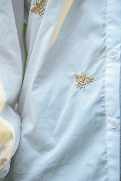 CAMISA MANGA LARGA BORDADA ABEJAS
