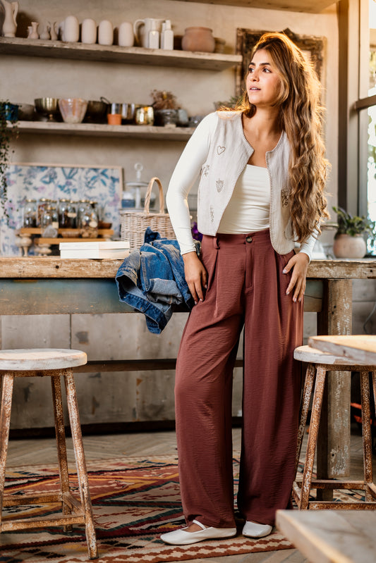 PANTALÓN ELEGANTE BOTA AMPLIA Y PRENSE SUSY