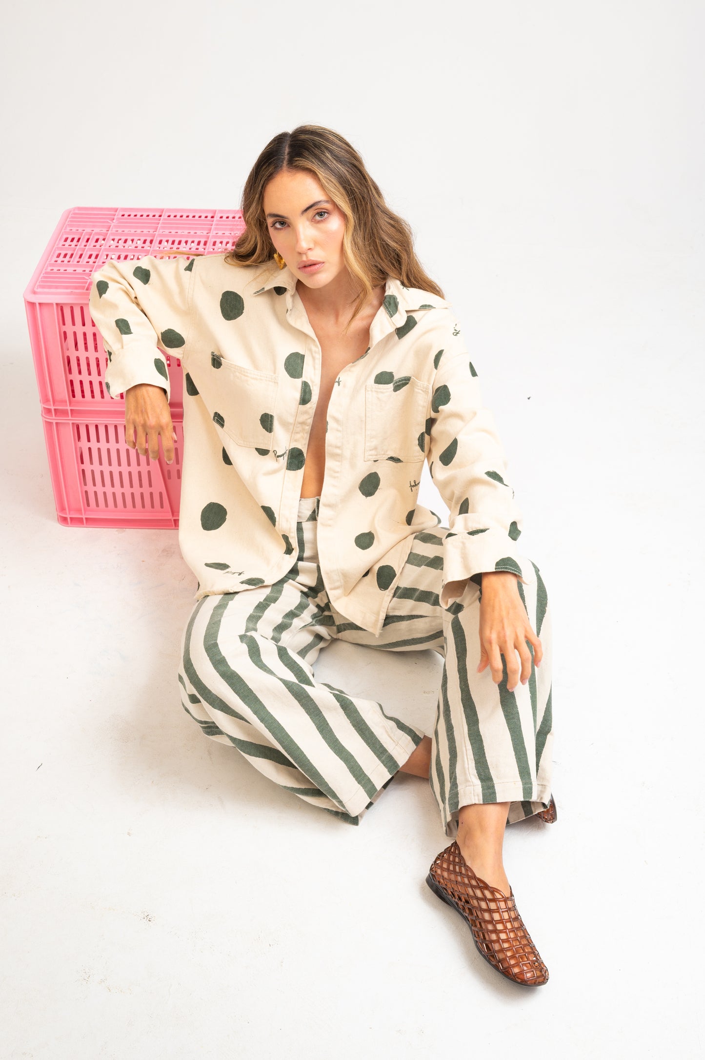 JEAN BOTA AMPLÍA PRINT RAYAS VERDES