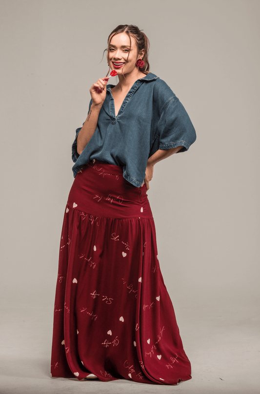 FALDA LARGA LOVE LETTERS