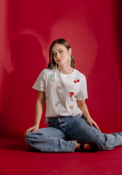 CAMISETA CUELLO REDONDO MINI PRINT