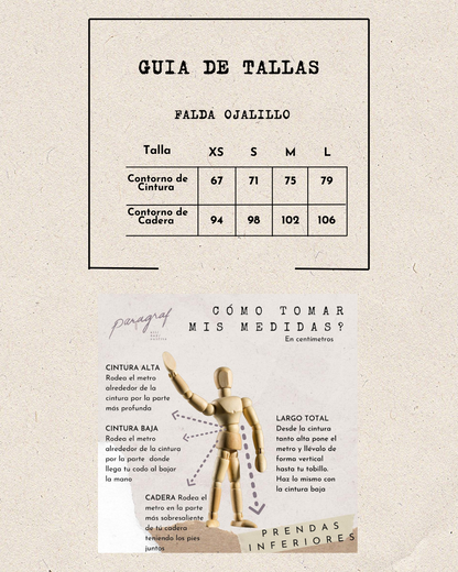 FALDA MIDI CON ABERTURA POSTERIOR OJALILLO