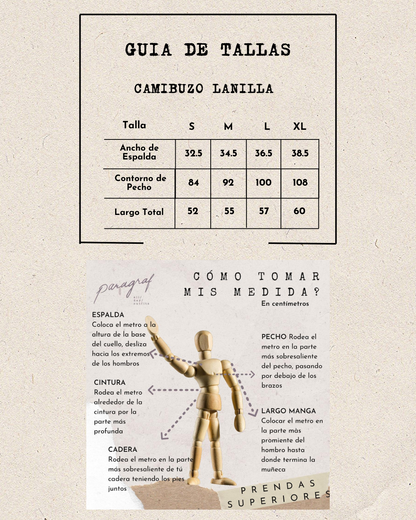 CAMIBUZO LANILLA MANGA MARGA BORDADO