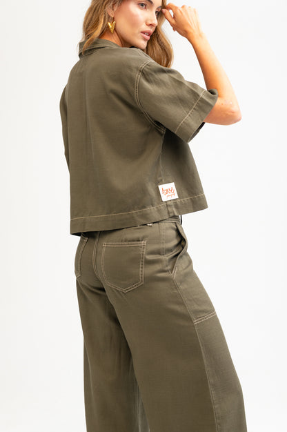 SOBRECAMISA BORDADA MANGA CORTA